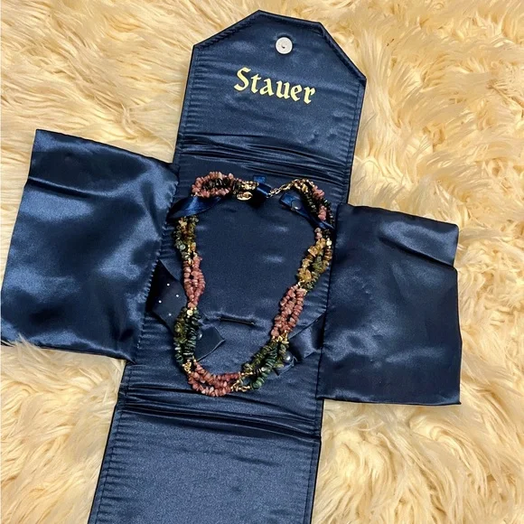 Stauer Semi-Precious Multistone Necklace Gold Plated Silver - Picture 3 of 7